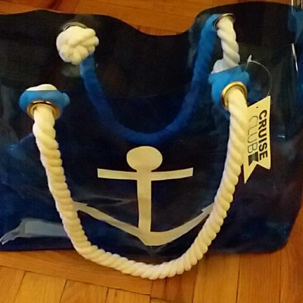 Plastic beach bag with Anchor design